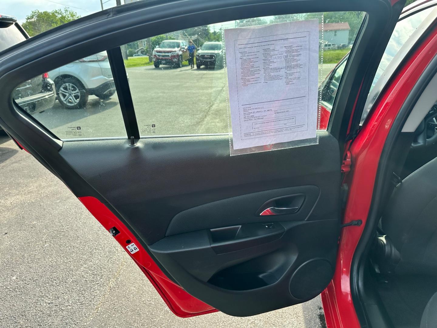 2016 Red /Black Chevrolet Cruze LT (1G1PE5SB9G7) with an 1.4L I4 DOHC 16V TURBO engine, 6-Speed Automatic transmission, located at 547 E. Main St., Orwell, OH, 44076, (440) 437-5893, 41.535435, -80.847855 - Photo#24